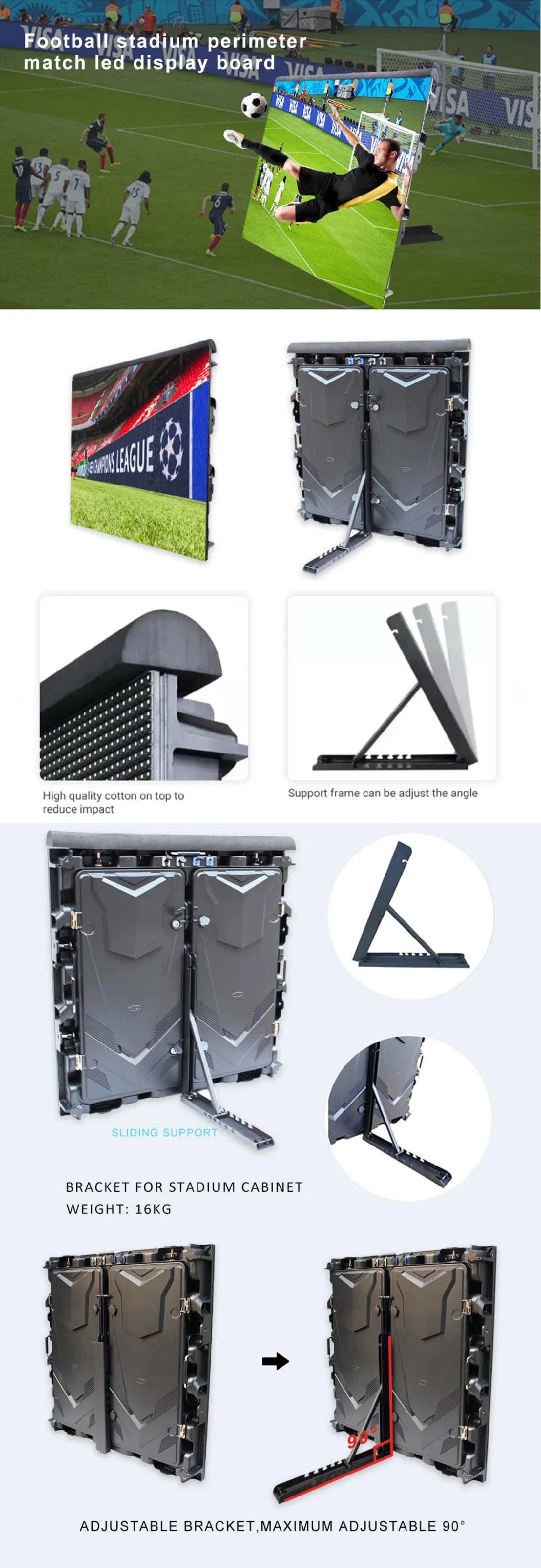 P3 P4 P5 P6 P8 P10 Stadium Perimeter Outdoor LED Display Screens Sports LED Screens P10 LED Display Outdoor Stadium Perimeter LED Video Wall LED Panel